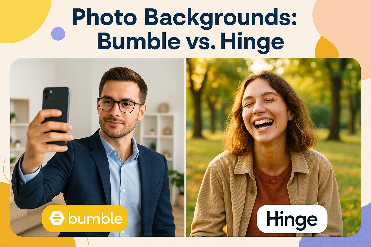 Photo Backgrounds: Bumble vs. Hinge
