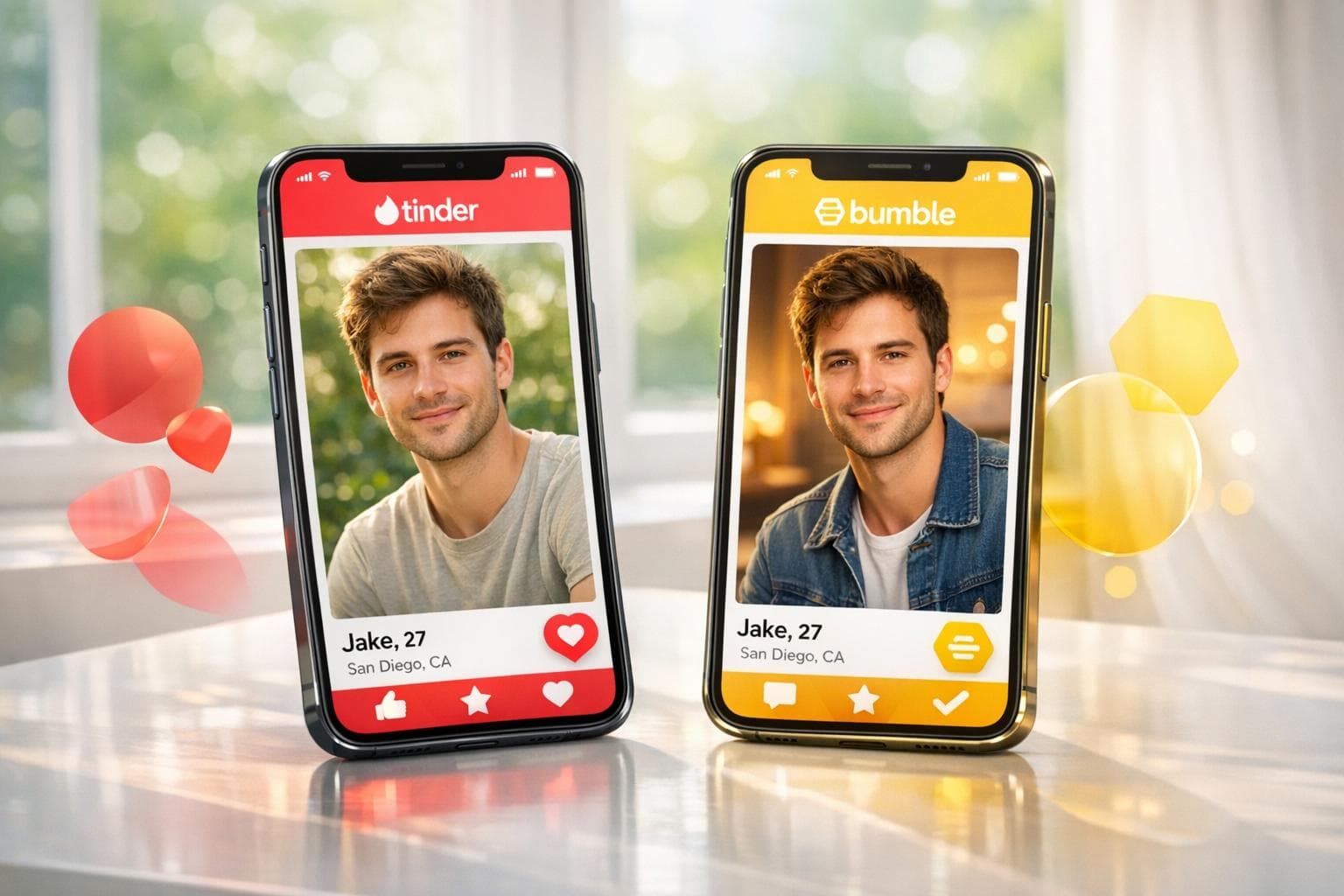 AI Photos on Tinder vs. Bumble